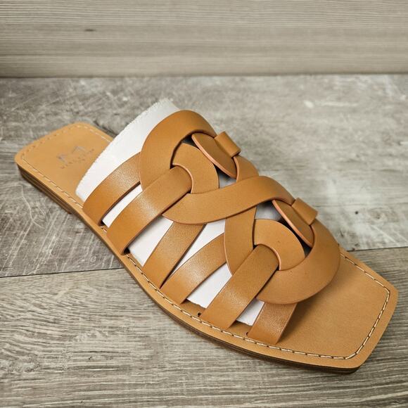 Marc Fisher Ltd Ml Kimiko Womens Leather Natural Flat Slide Sandals Size 8.5M - Picture 4 of 13